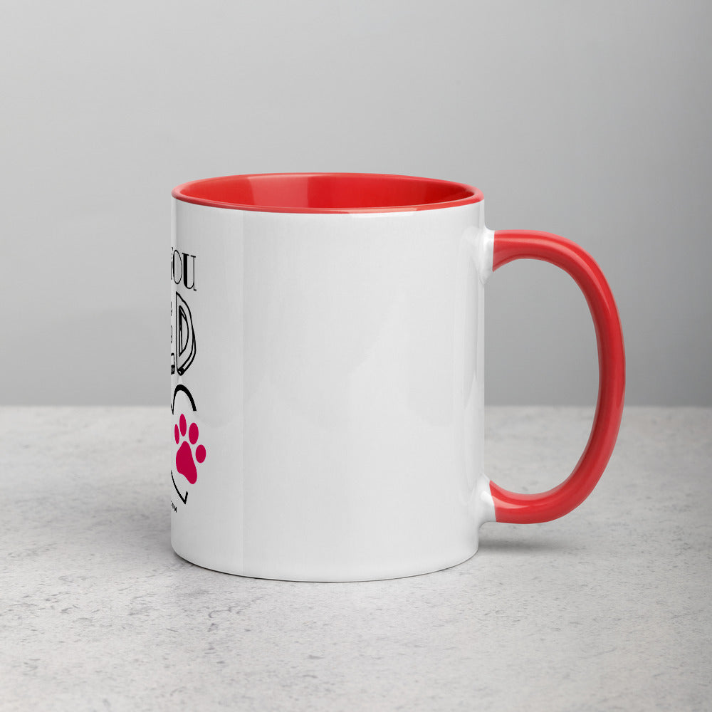 'All you need is pet love' Mug with Color Inside