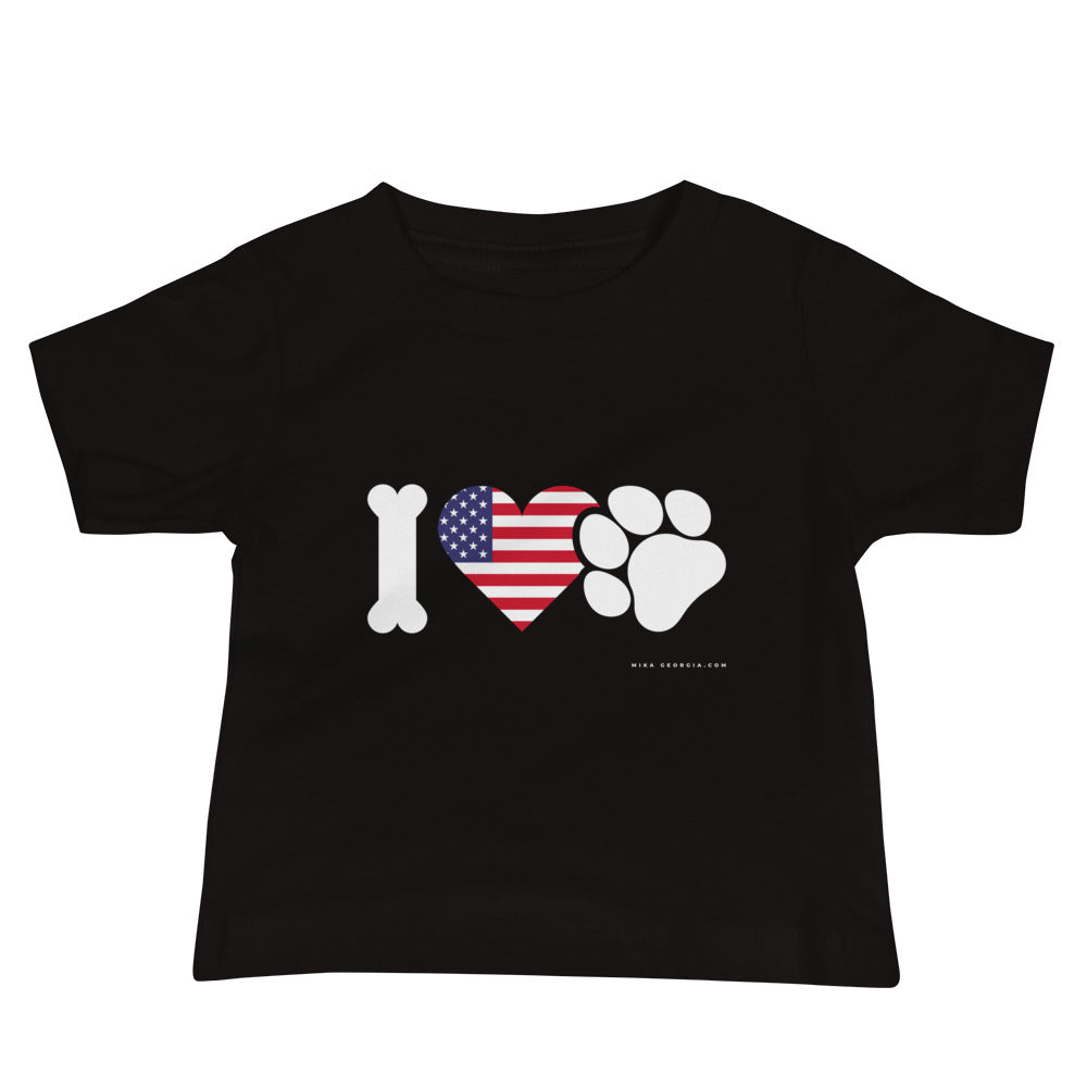 'I love pets U.S.A' Baby Jersey Short Sleeve Tee