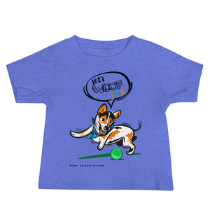 'Let's woof it up!' Baby Jersey Short Sleeve Tee