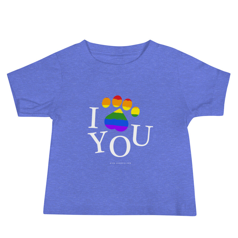 'I love you Pride flag' Baby Jersey Short Sleeve Tee