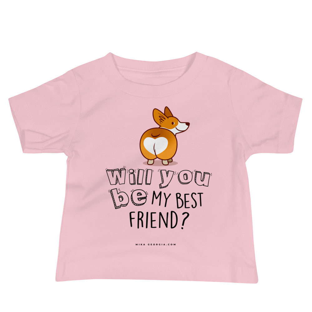 'Will you be my best friend?' Baby Jersey Short Sleeve Tee
