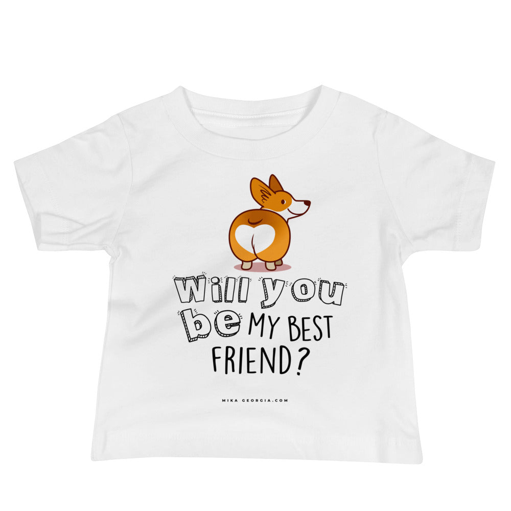 'Will you be my best friend?' Baby Jersey Short Sleeve Tee
