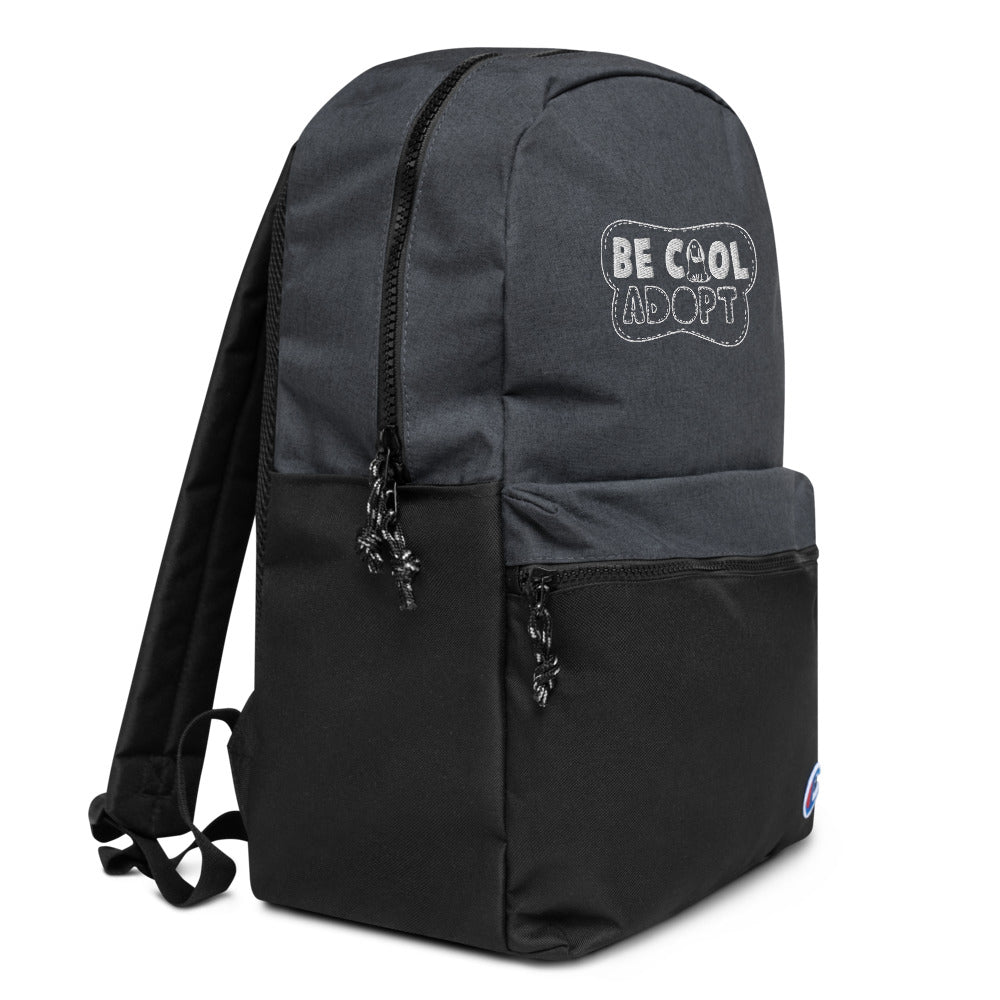 Embroidered 'Be Cool .Adopt' Backpack