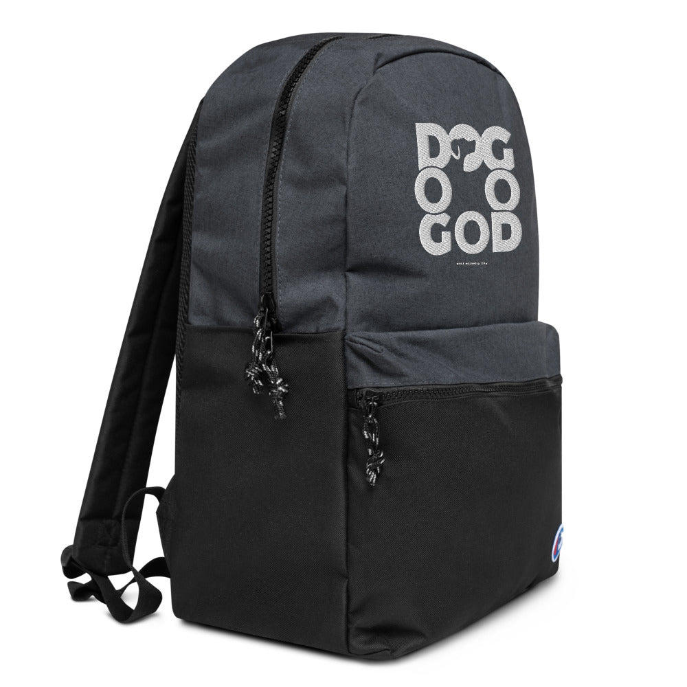 'Dog | God' Embroidered Champion Backpack