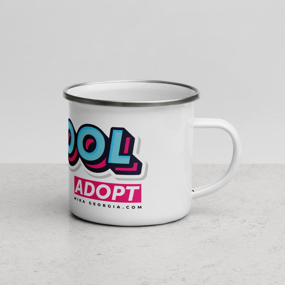 'Be Cool. Adopt' Enamel Mug