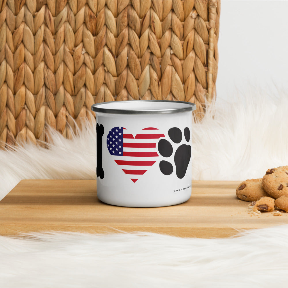 'I love pets U.S.A' Enamel Mug