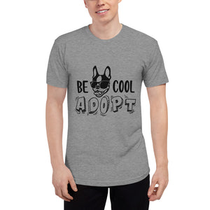 French Bulldog 'Be Cool. Adopt' Unisex Tri-Blend Track Shirt