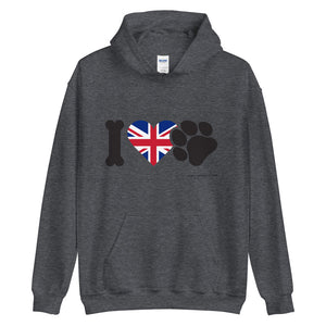'I love pets U.K' Unisex Hoodie