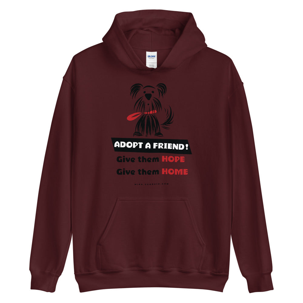 'Adopt a friend' cool and trendy Unisex Hoodie