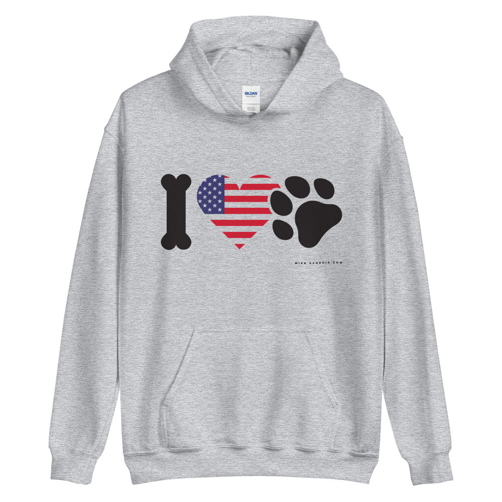'I love pets U.S.A' Unisex Hoodie