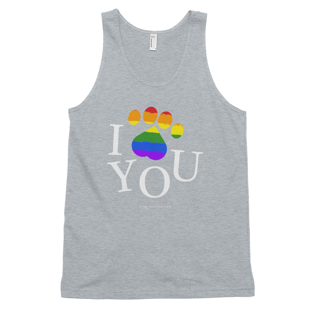 'I love you Pride flag' Classic tank top (unisex)