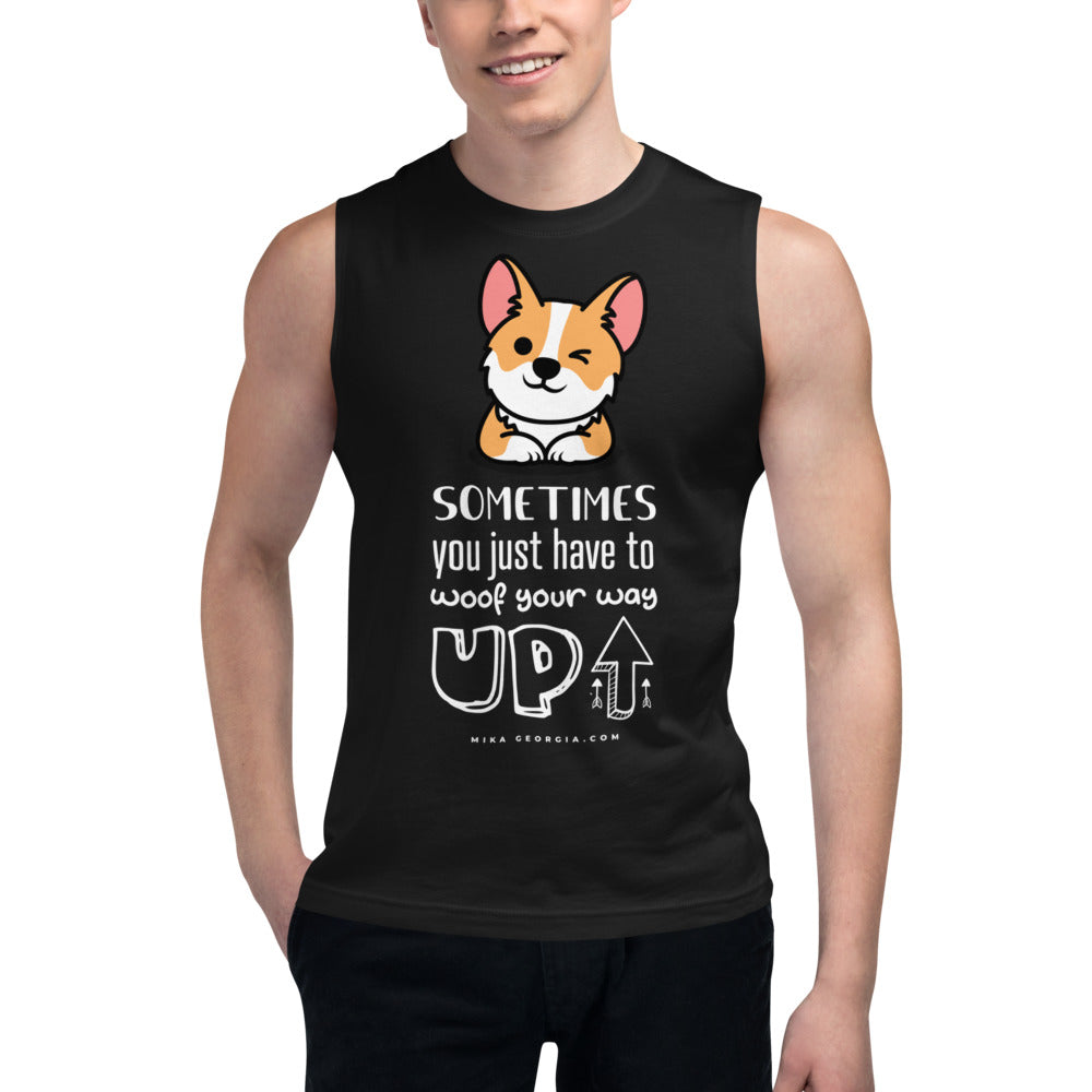 'Woof your way up' cool Muscle Shirt