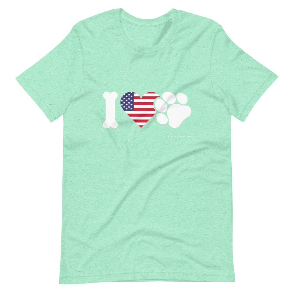 'I love pets U.S.A' Short-Sleeve Unisex T-Shirt