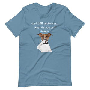 'Spell 'DOG' backwards' unique Short-Sleeve Unisex T-Shirt