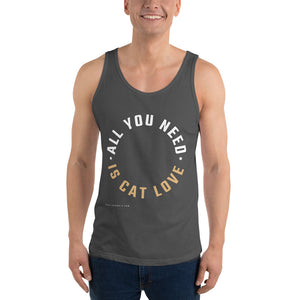 'All you need is cat love' Unisex Tank Top