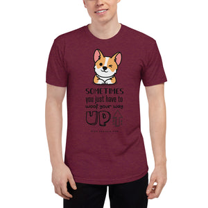'Woof your way up' Unisex Tri-Blend Track Shirt