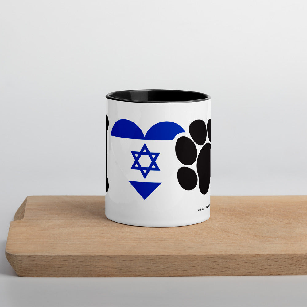 'I love pets Israel' Mug with Color Inside