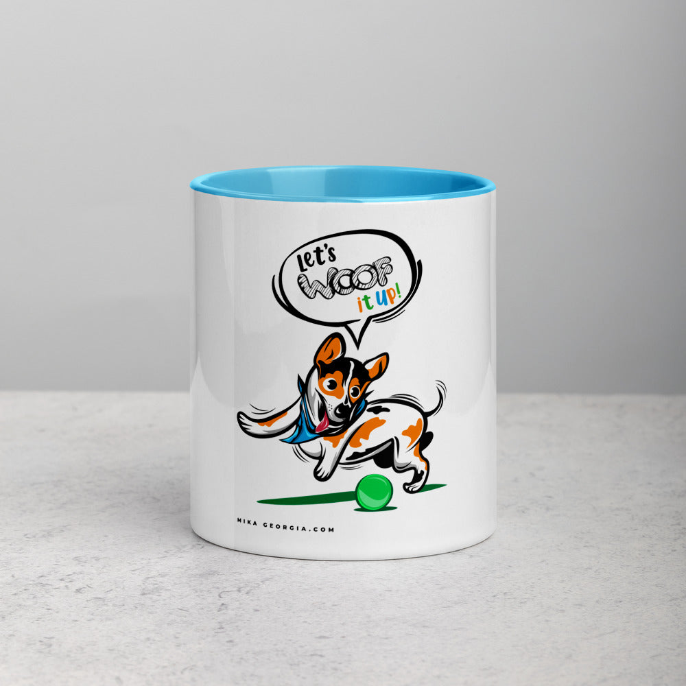 'Let's woof it up!" Mug with Color Inside