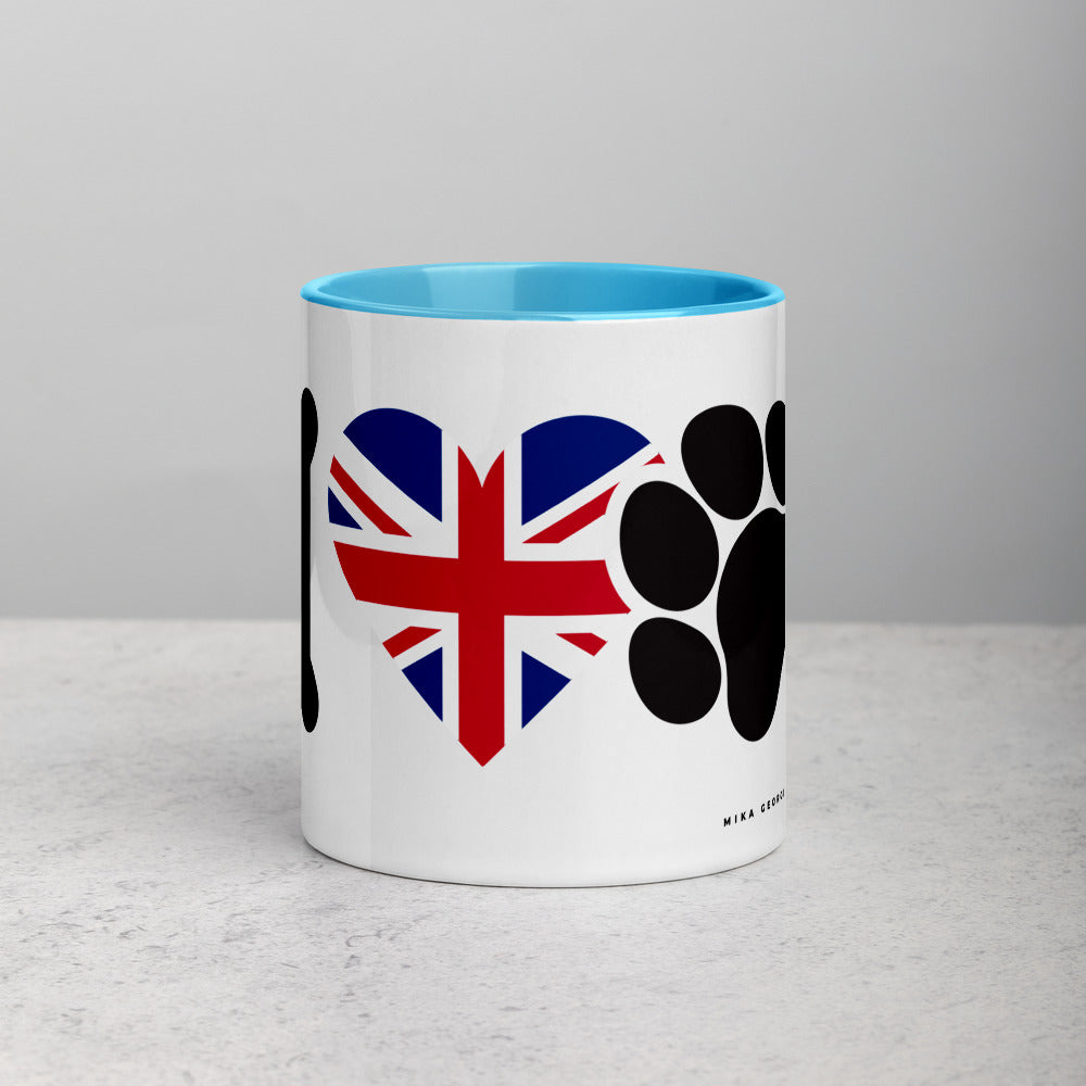 'I love pets U.K' Mug with Color Inside