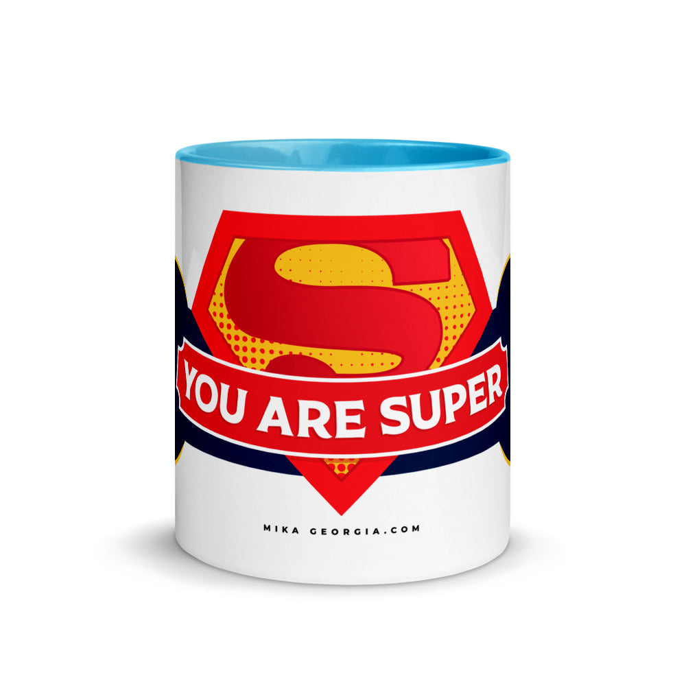 'YOU ARE SUPER' Mug with Color Inside