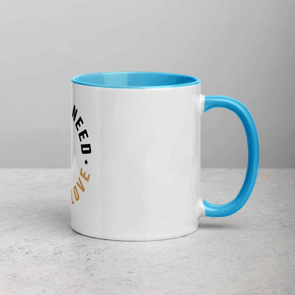 'All you need is Dog love' Mug with Color Inside