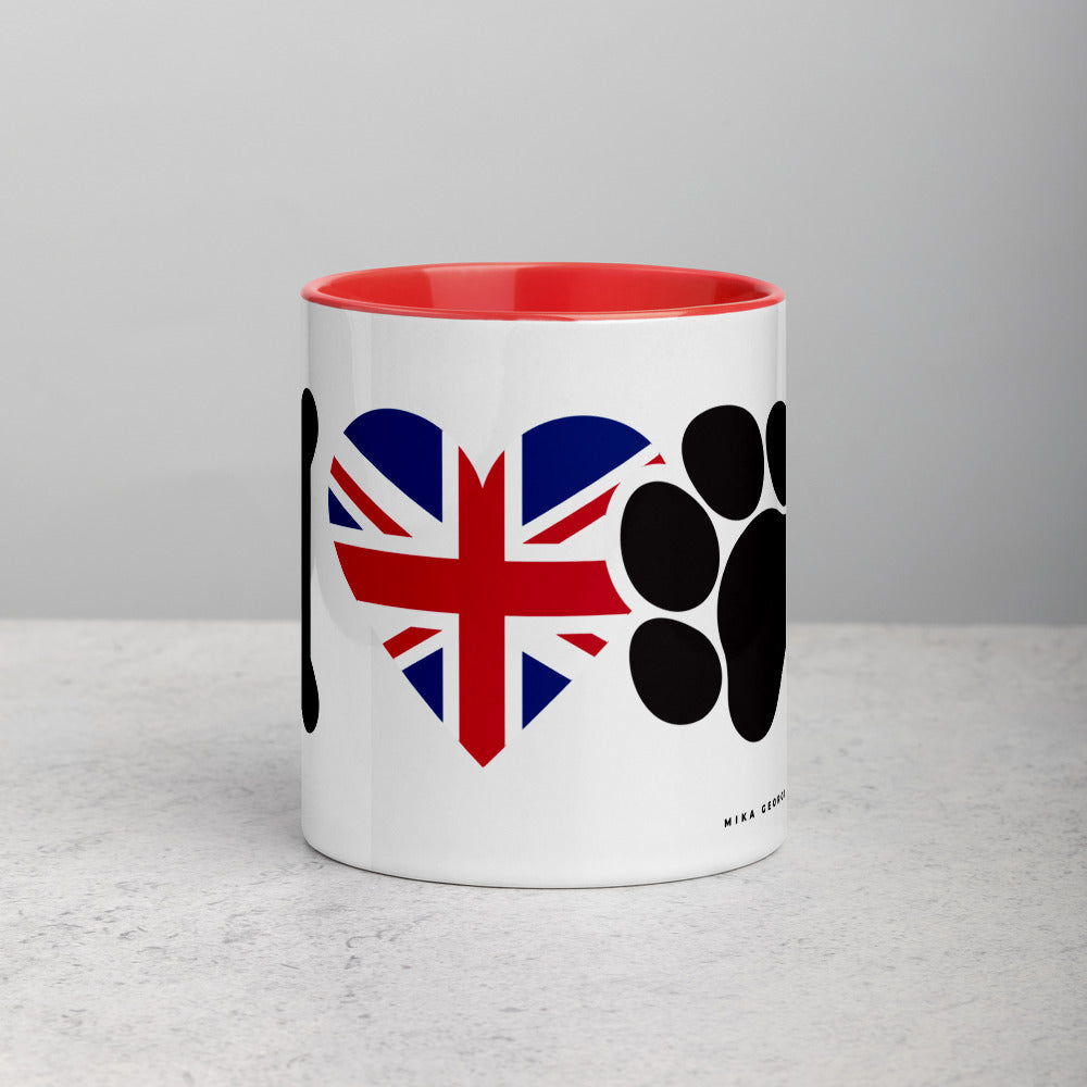 'I love pets U.K' Mug with Color Inside