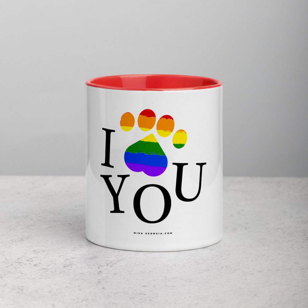 'I love you Pride flag' Mug with Color Inside