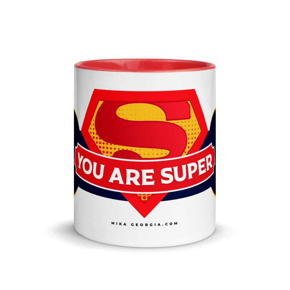 'YOU ARE SUPER' Mug with Color Inside