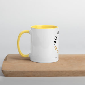 'All you need is cat love' Mug with Color Inside